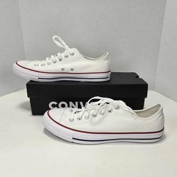 Converse Unisex Chuck Taylor All Star Low Top White Sneakers Men's 10 Women's 12 - Picture 2 of 14